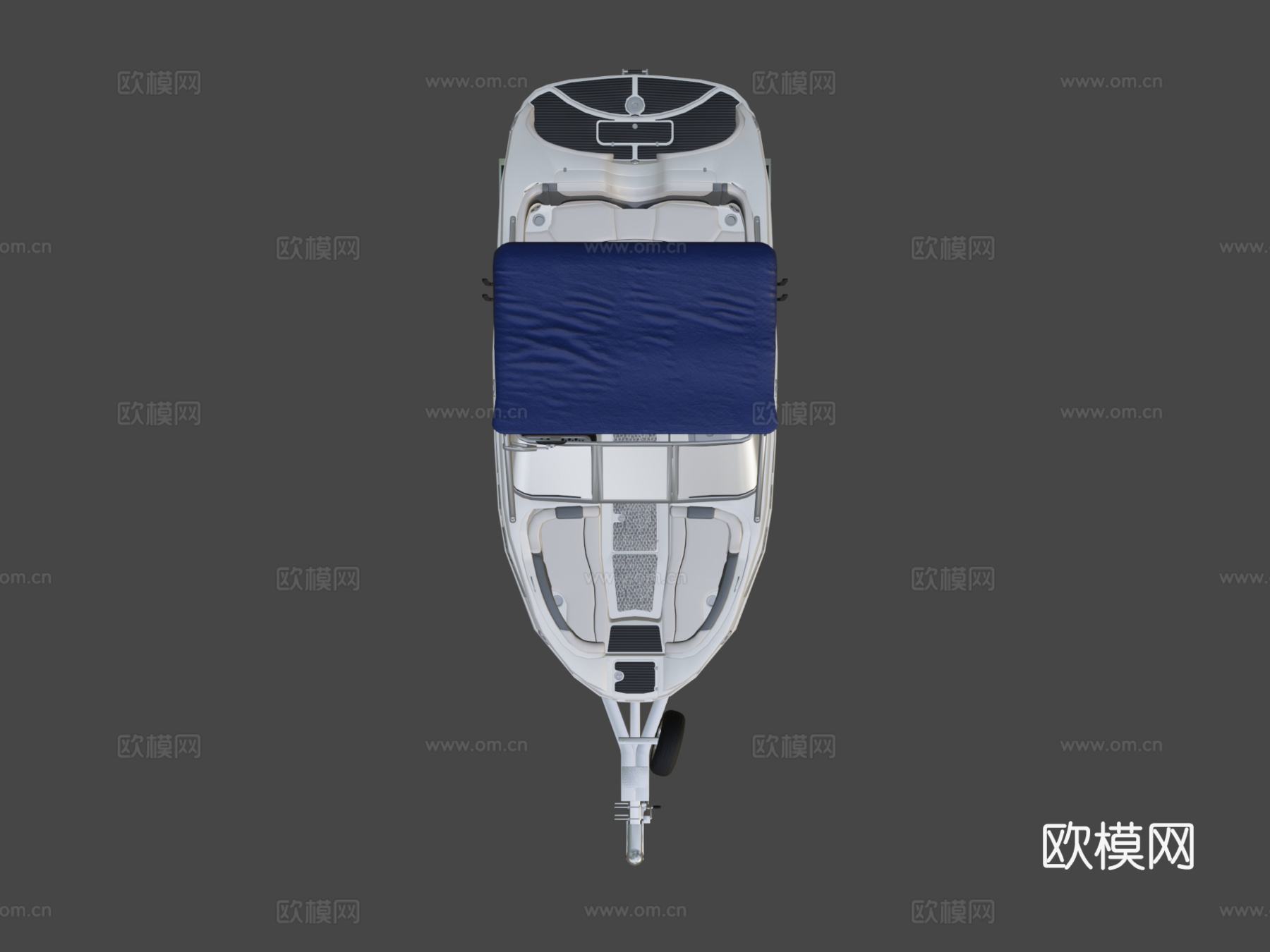 年212X雅马哈尾波滑水船带拖车su模型