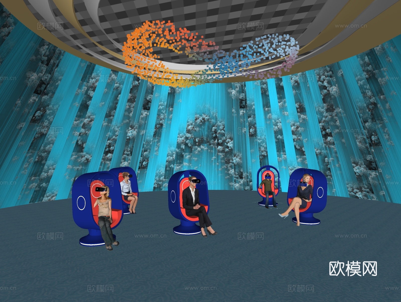 工装娱乐空间全景VR体验馆su模型