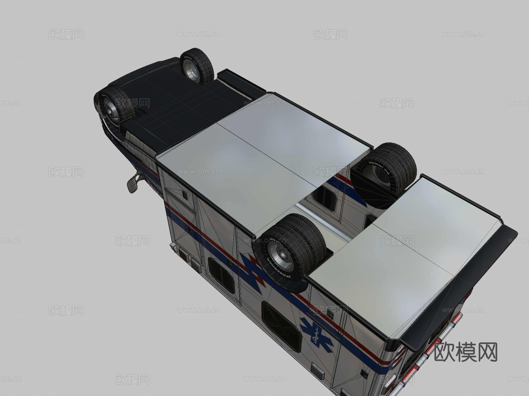 美国救护车低多边形su模型