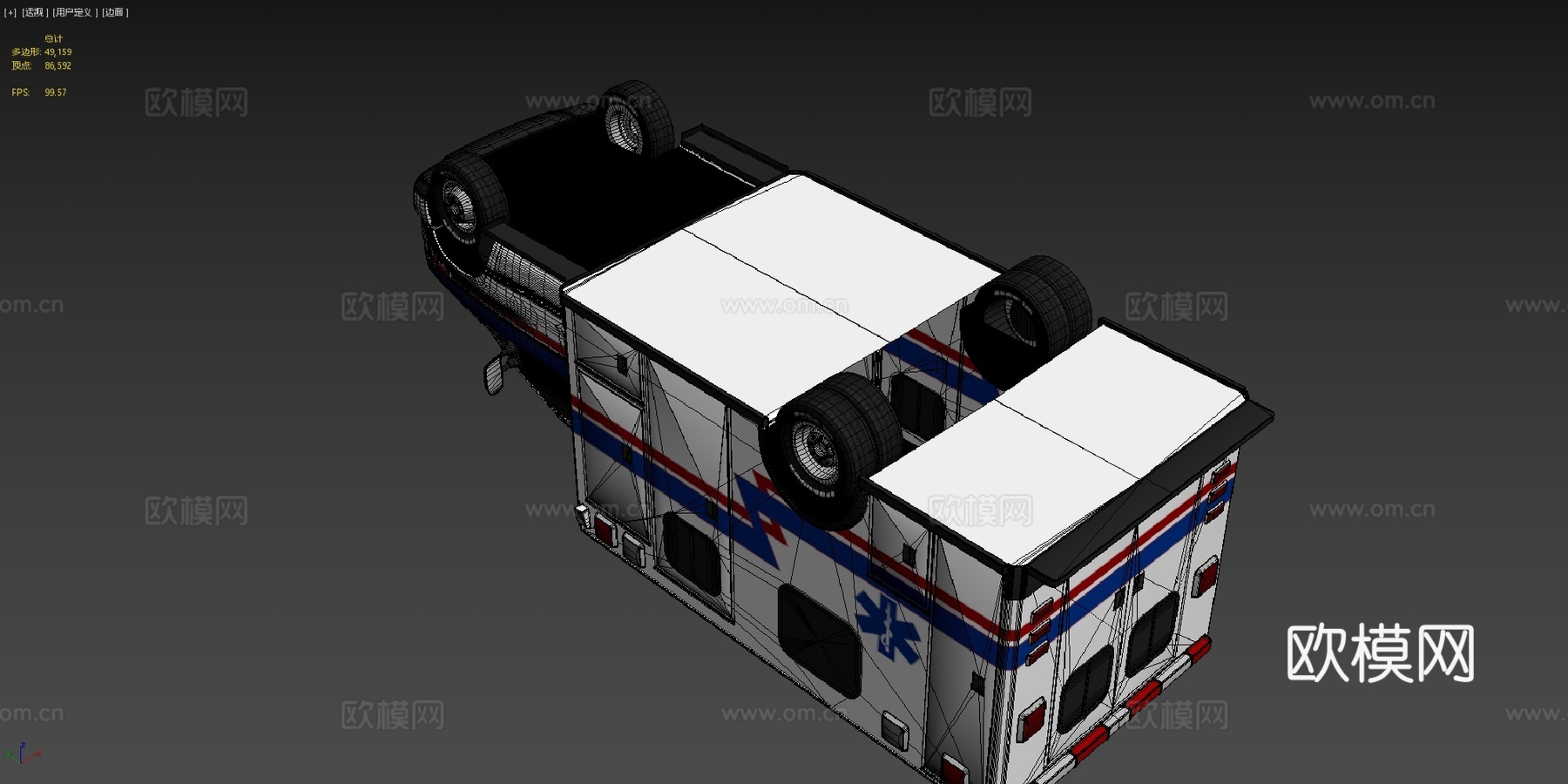 美国救护车低多边形su模型