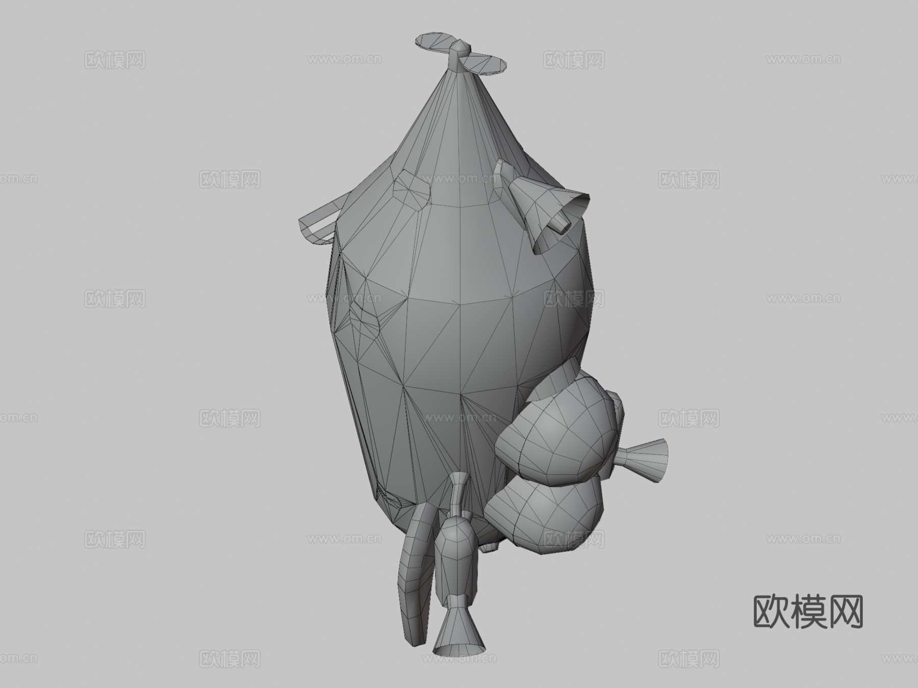 皮克敏 霍卡塔特飞船 纸模型su模型