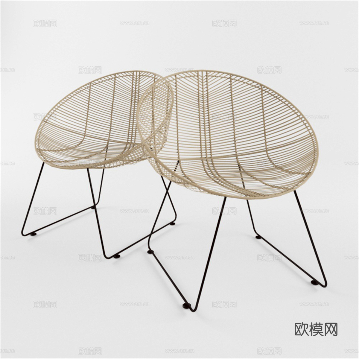 天然艾琳椅3d模型