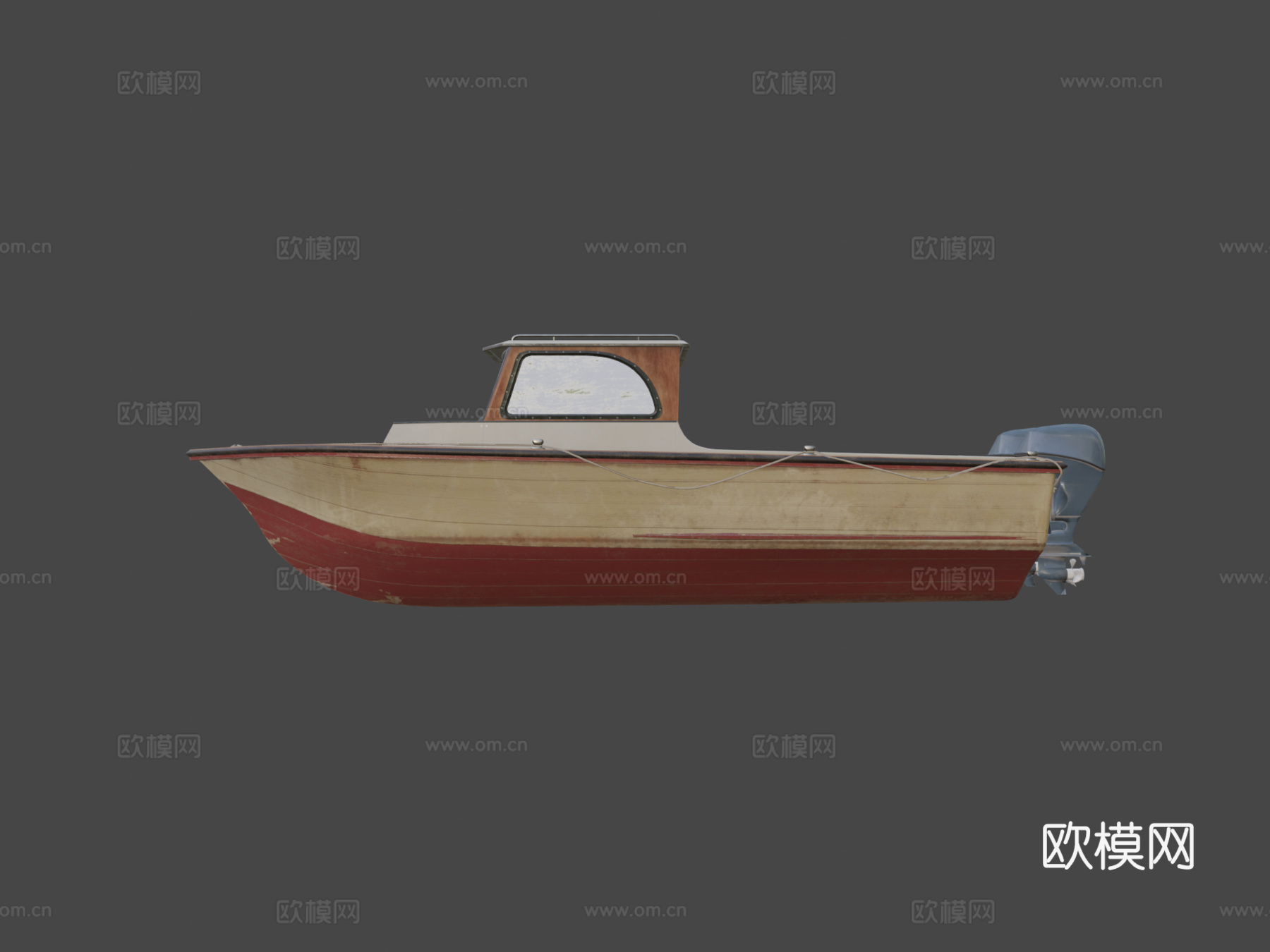 旧租赁船su模型