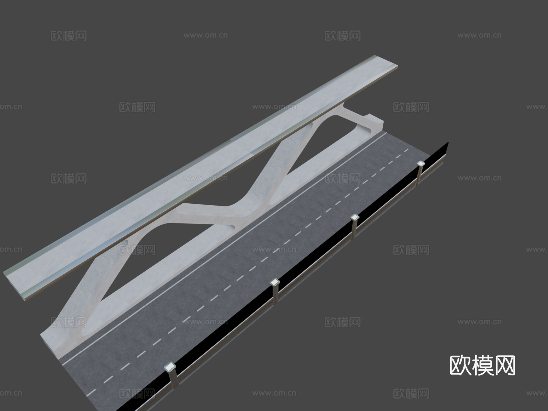 现代未来街道su模型