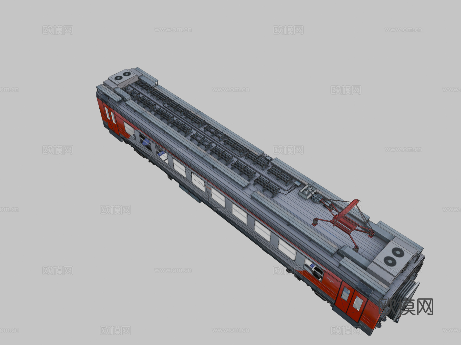 俄罗斯铁路客运车厢su模型