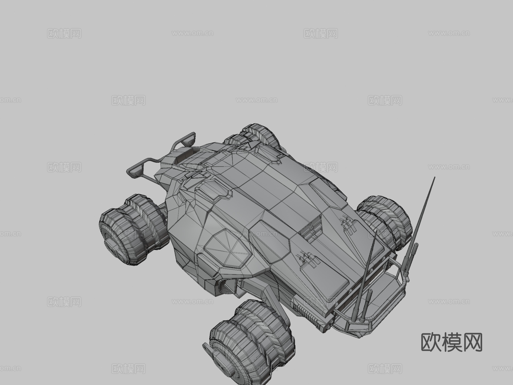 科幻越野车su模型