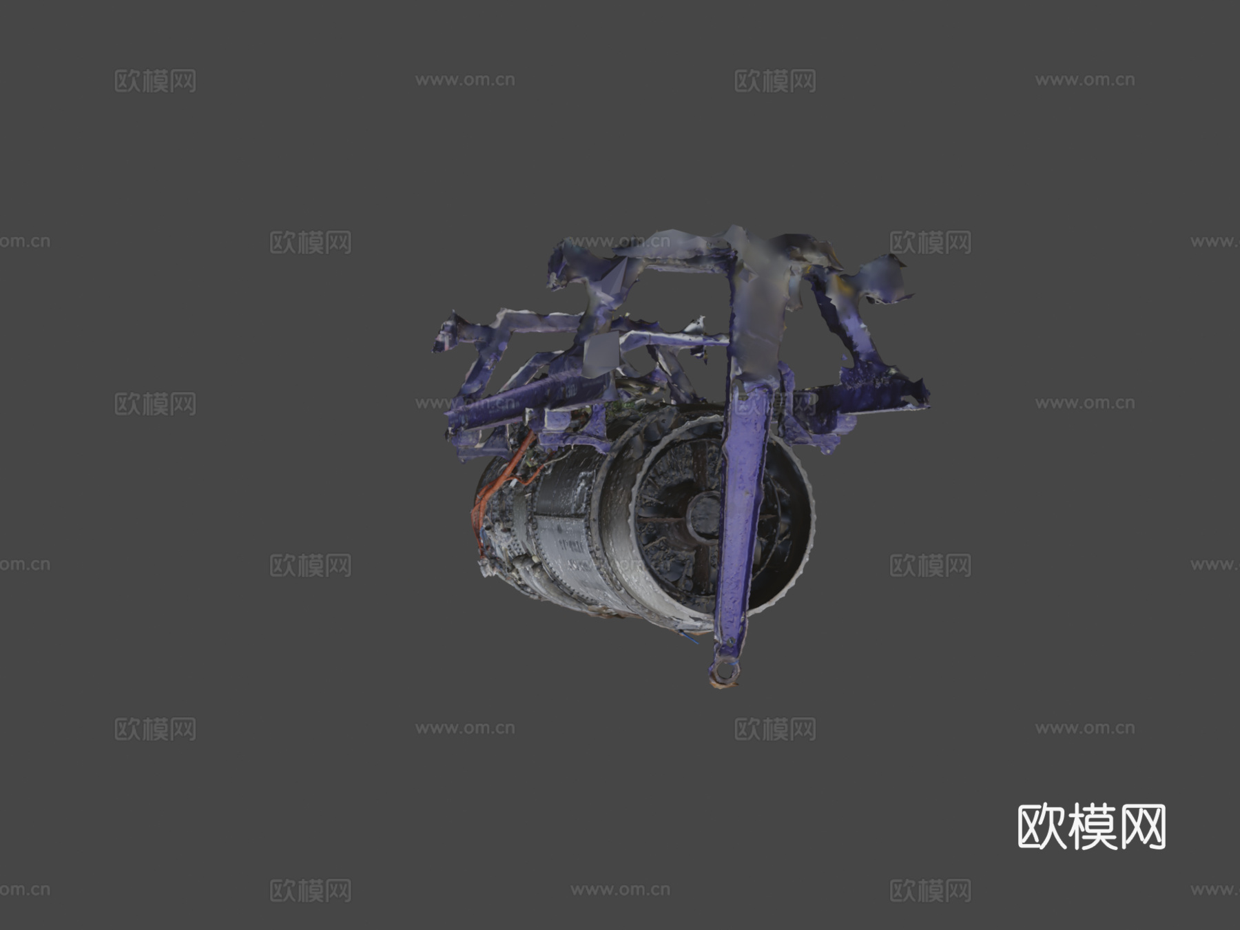 GRADD 3D模型普惠JT8D15发动机su模型