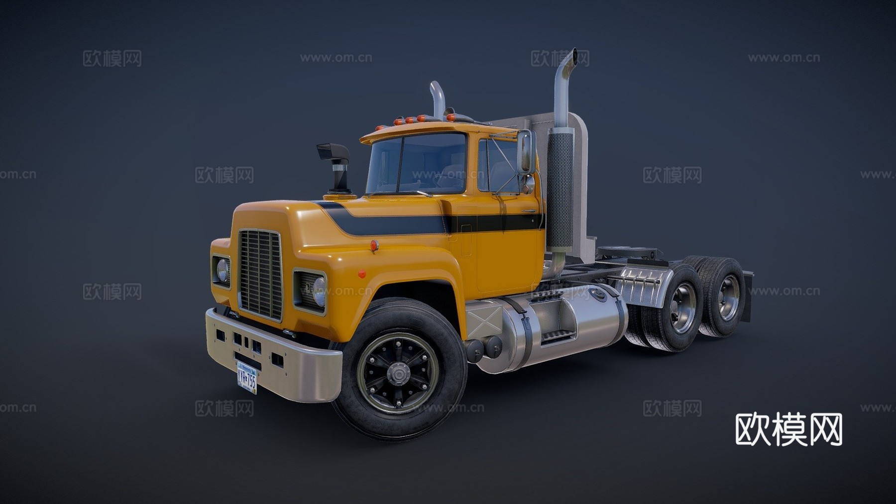 经典半挂卡车su模型