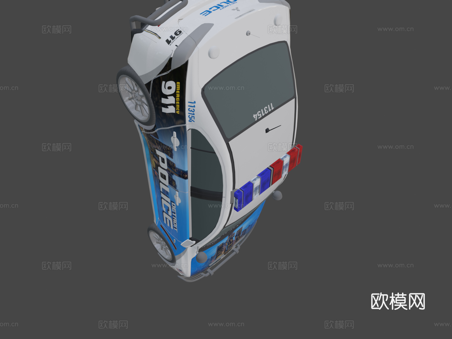 三菱蓝瑟Evolution底特律警车su模型