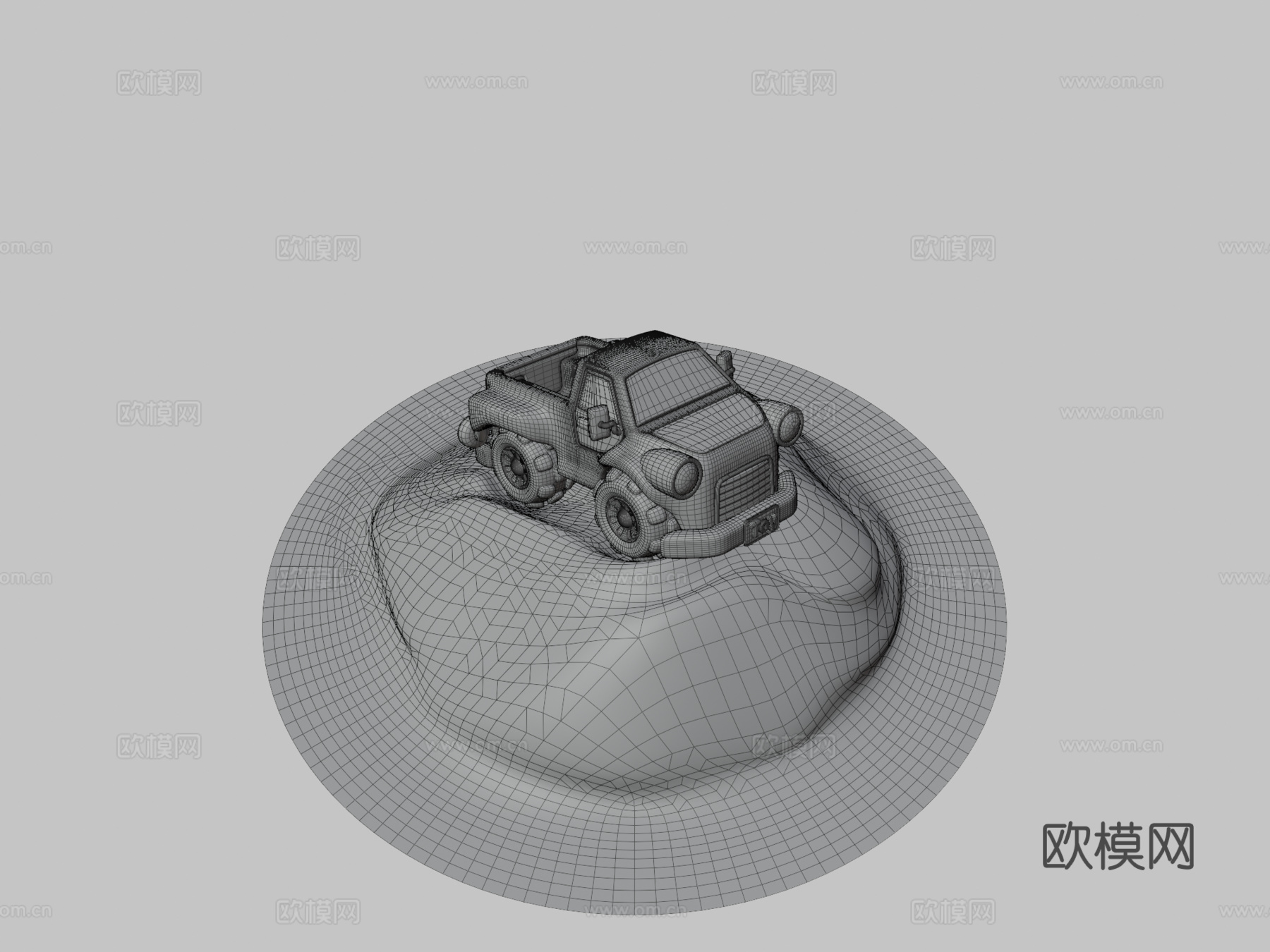玩具皮卡车沙地更新su模型