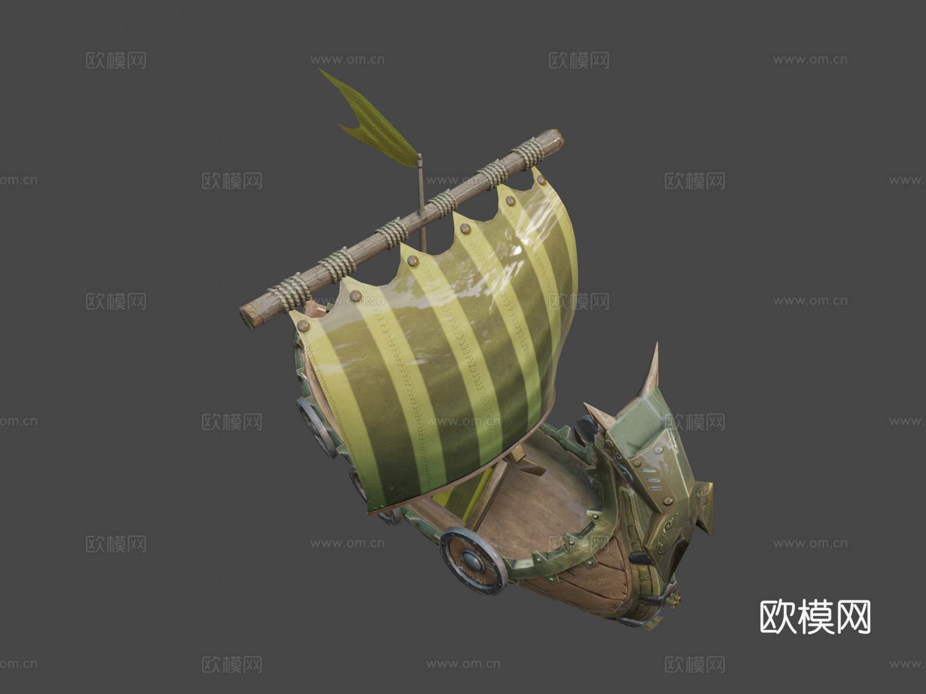 维京船装甲版su模型