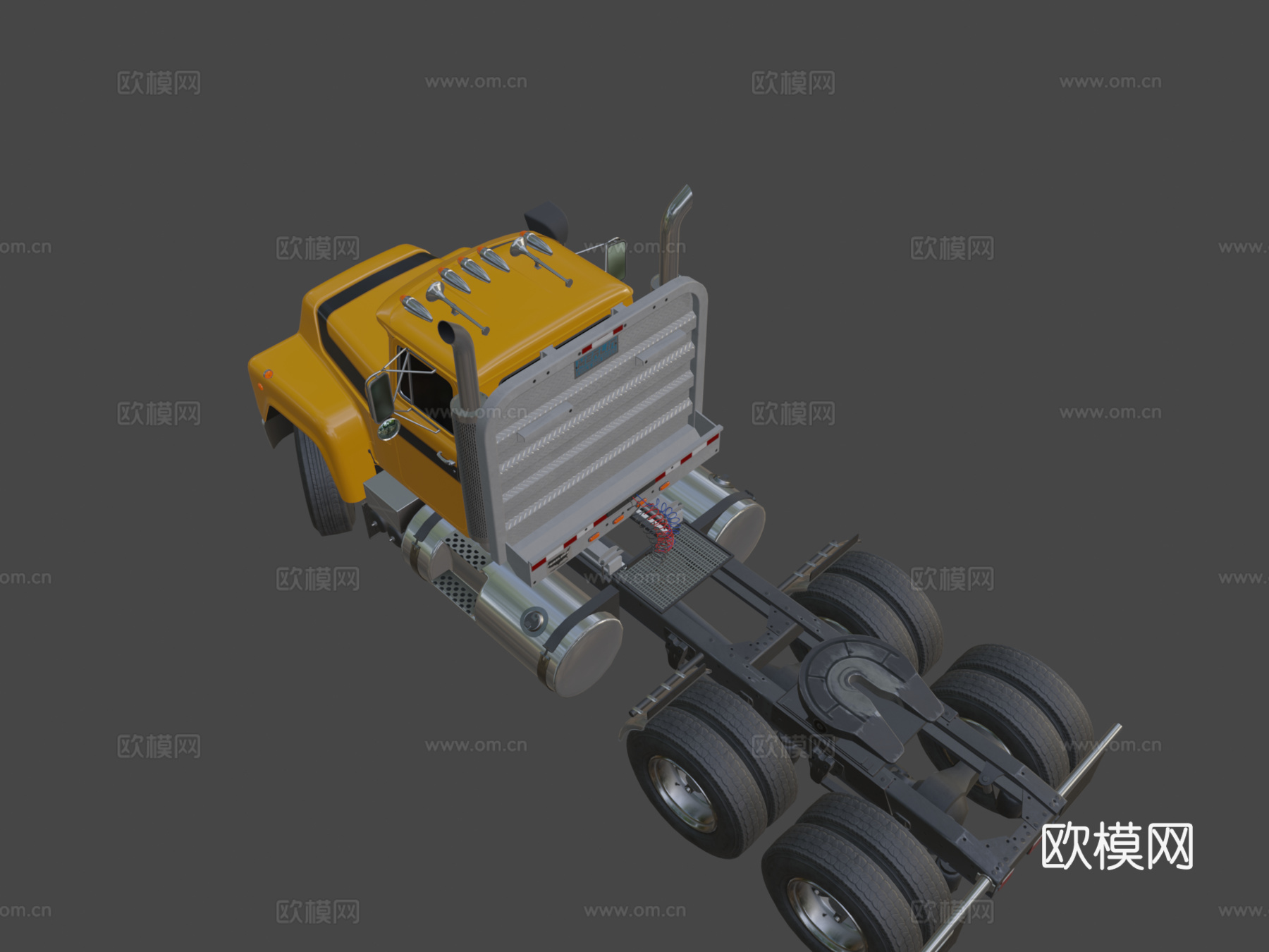 经典半挂卡车su模型