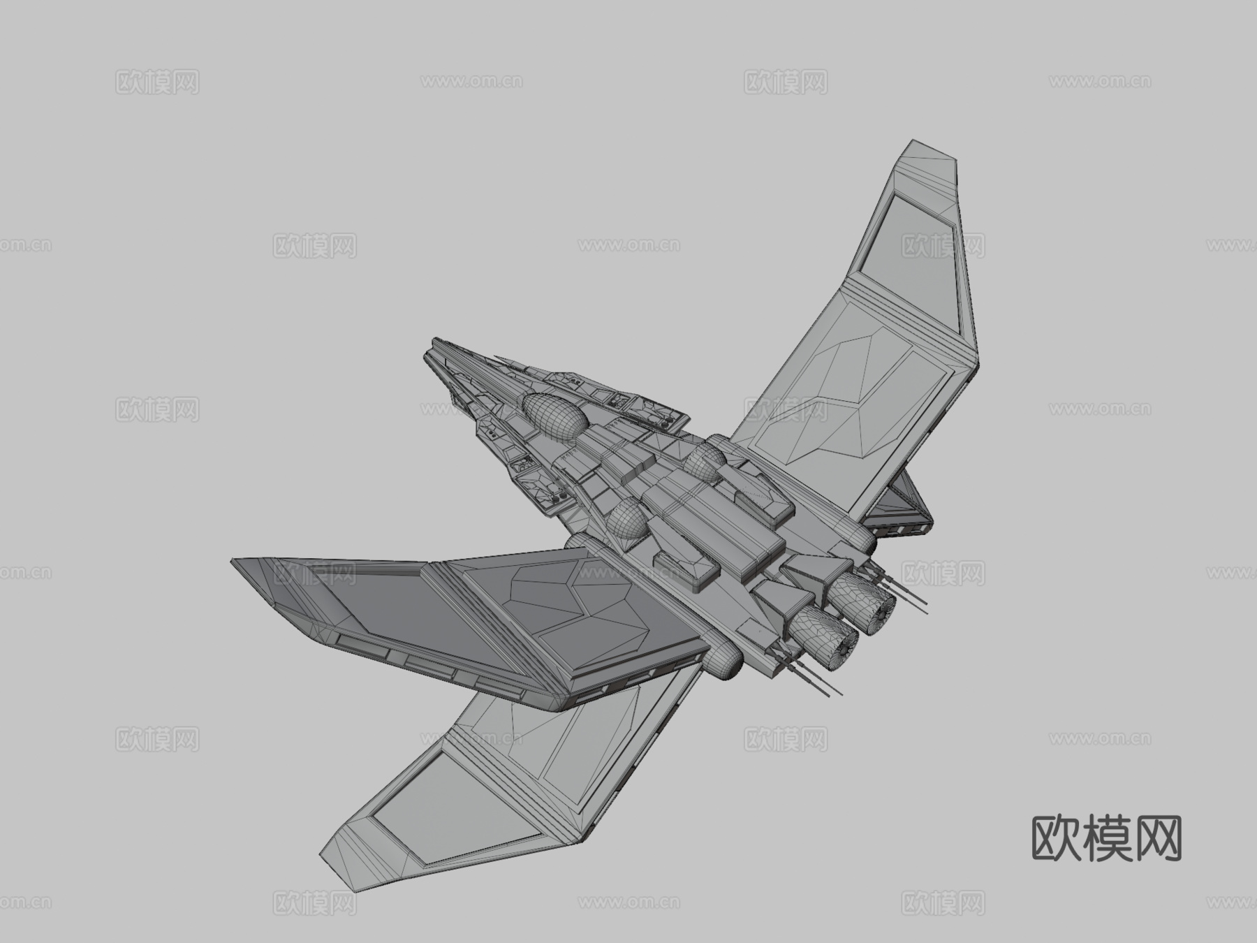 未来科幻太空船su模型