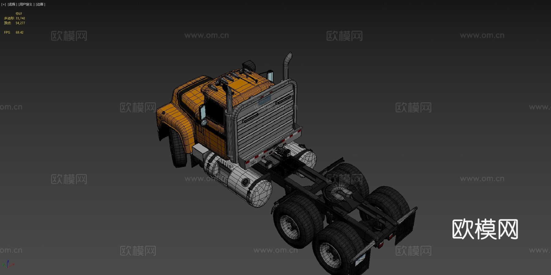 经典半挂卡车su模型