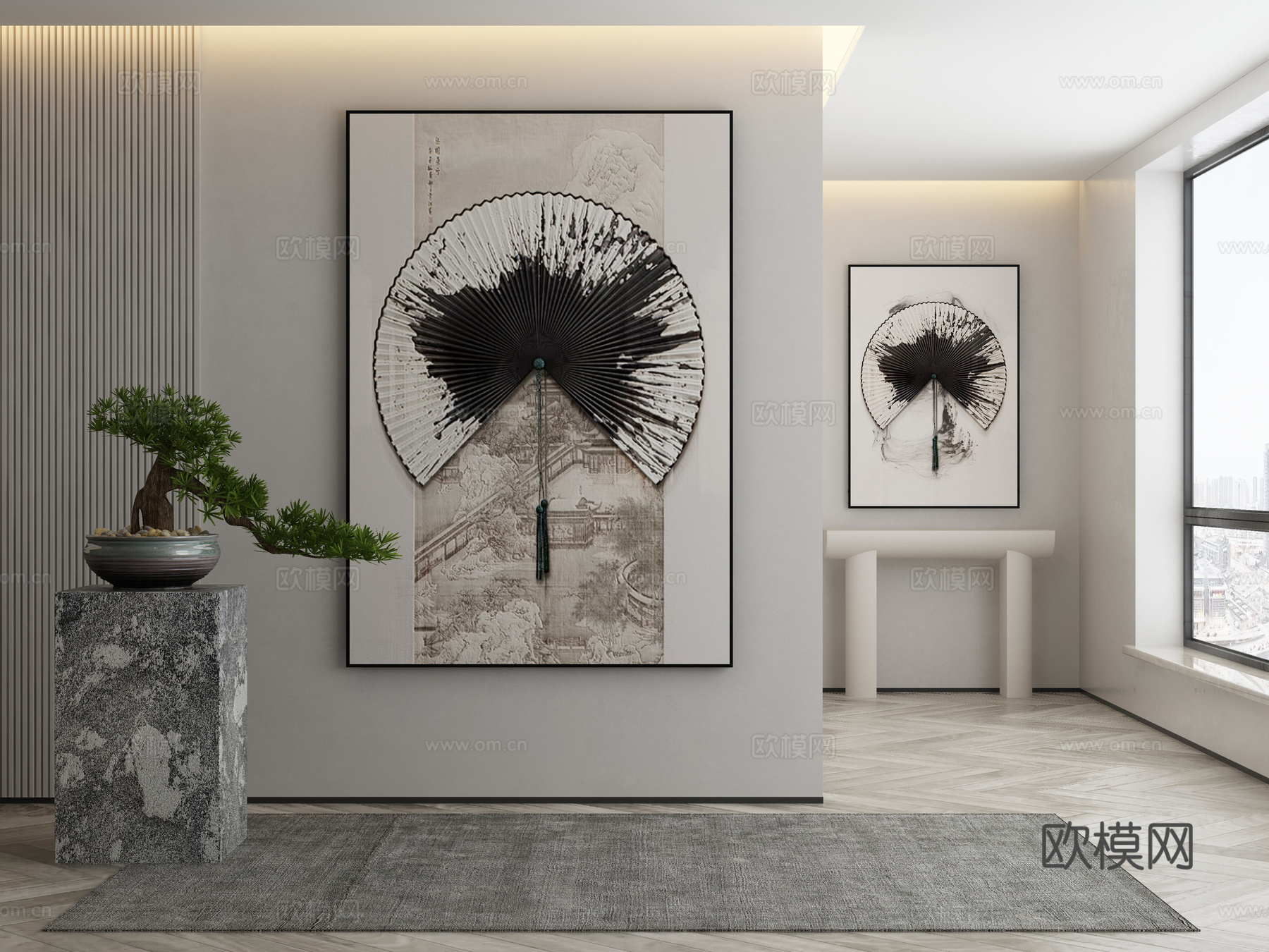 现代简约抽象挂画3d模型