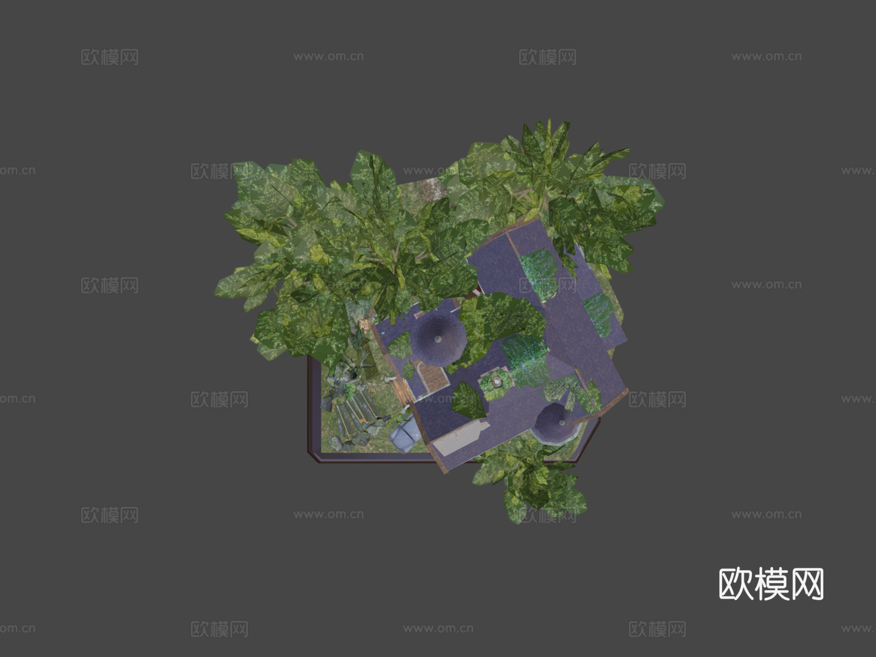 祖母花园立体模型DAE最终版su模型