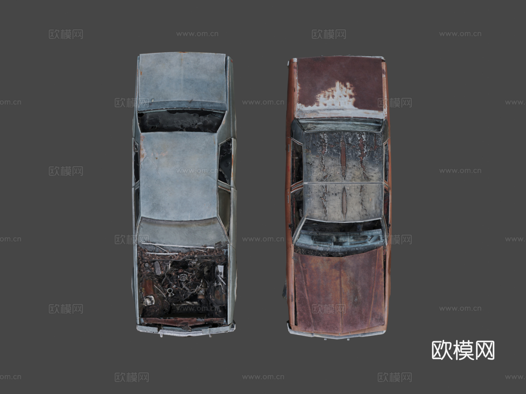 废弃80年代轿车su模型