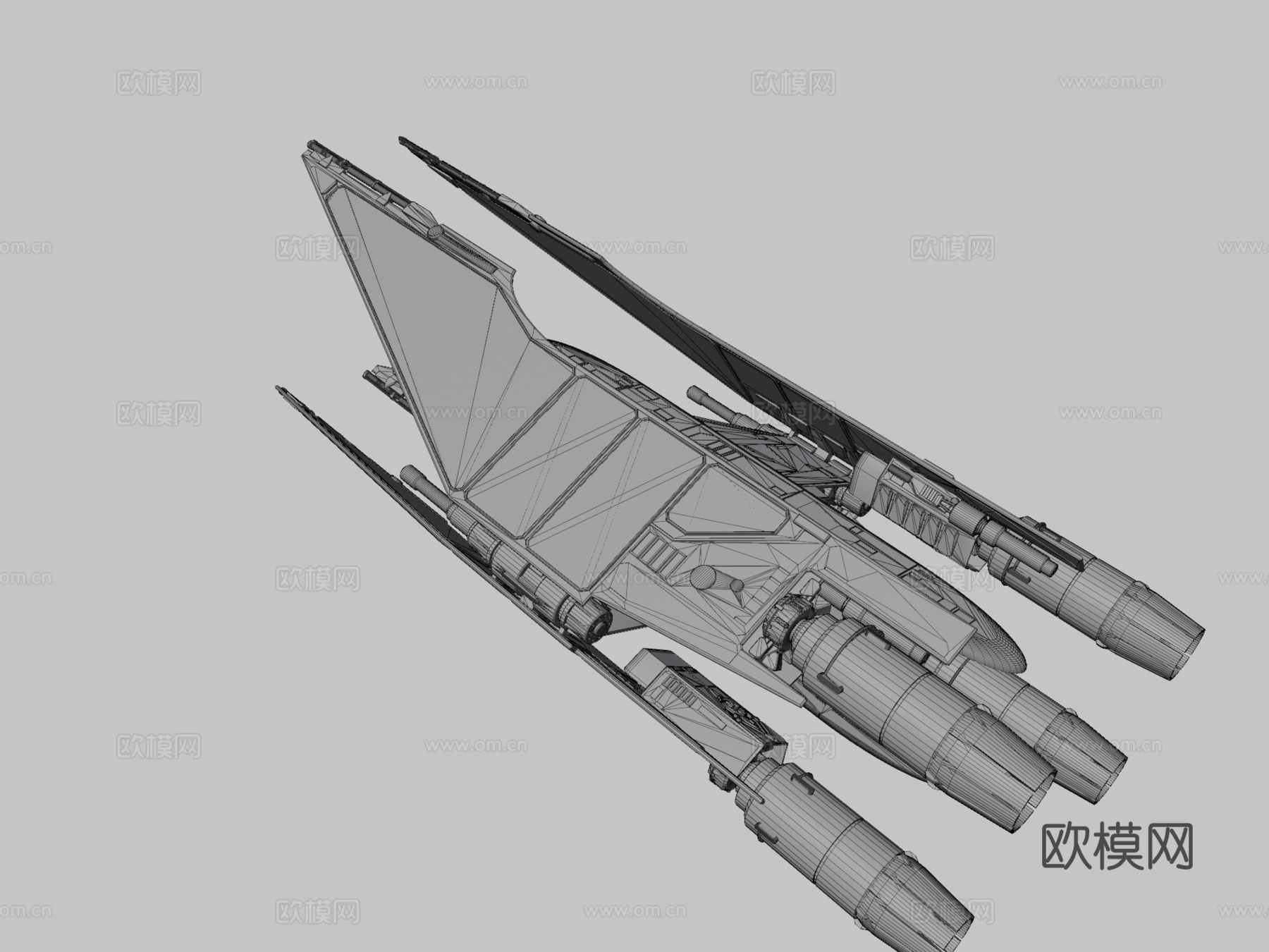 四台离子发动机战斗机su模型