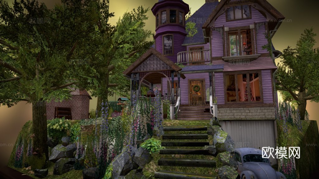 祖母花园立体模型DAE最终版su模型