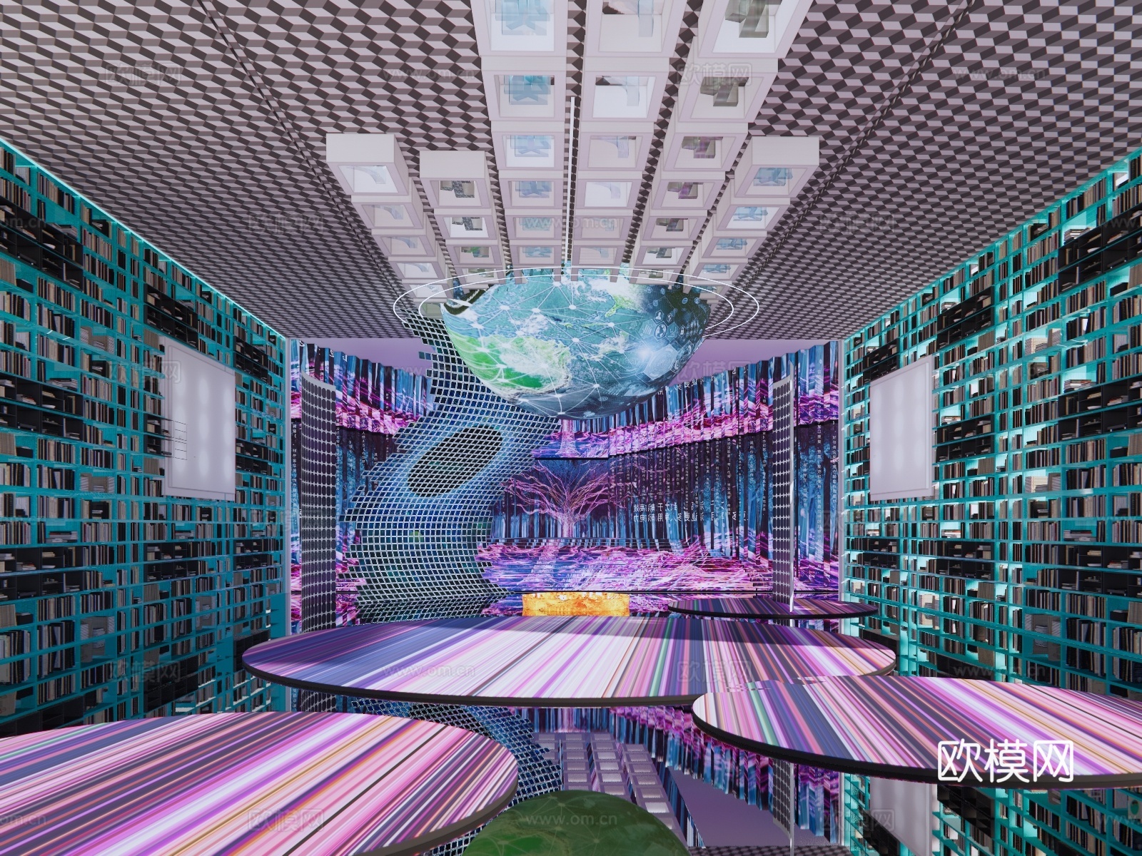 现代展厅科技展厅su模型
