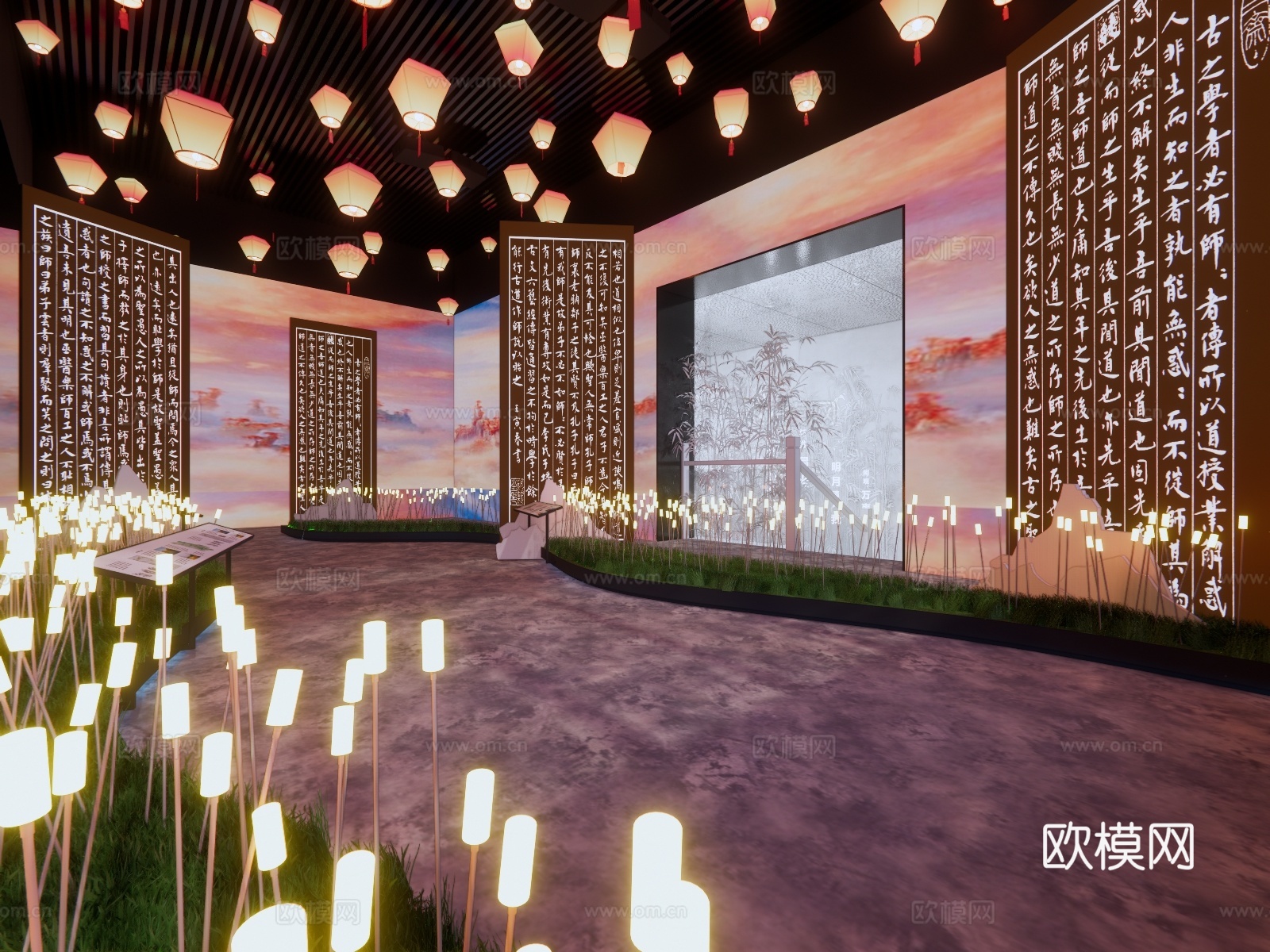 文化艺术展厅su模型