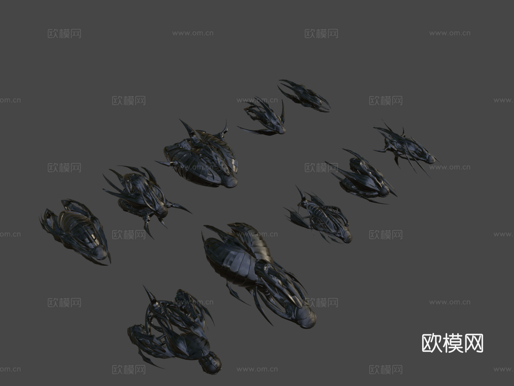 太空船建造者7异形主题su模型