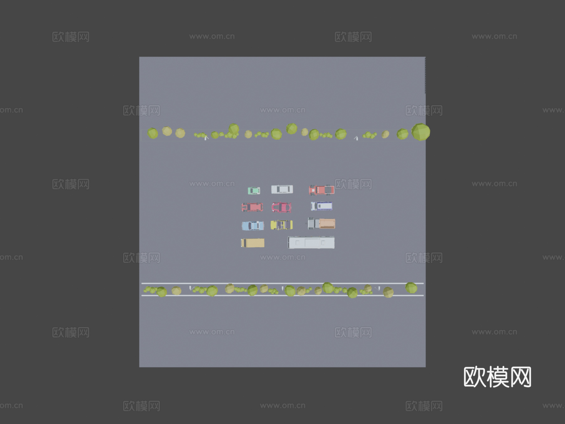 卡通低多边形城市汽车包su模型