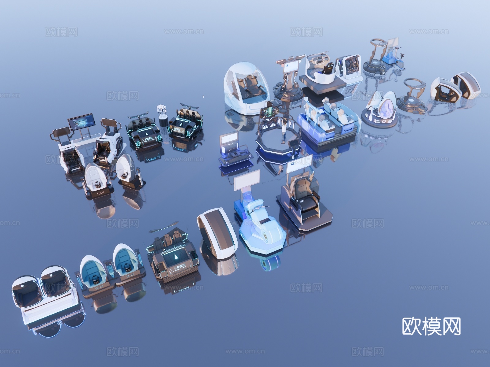 游乐设备VR游戏设备su模型