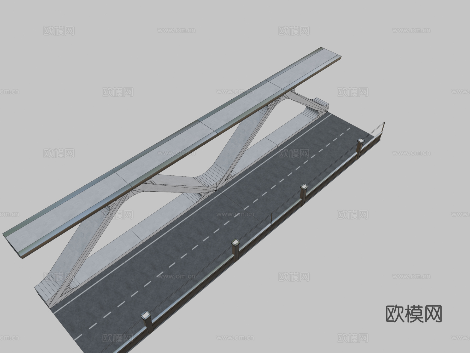 现代未来街道su模型