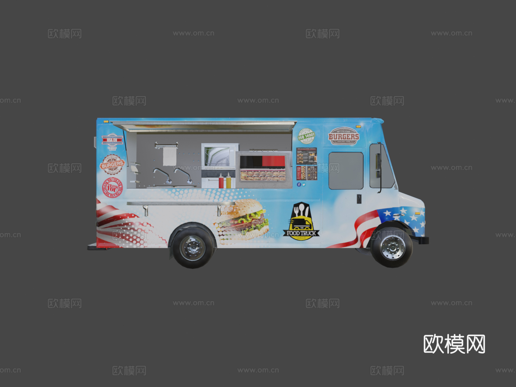 NASCAR 21点火福特E450食品步进车su模型