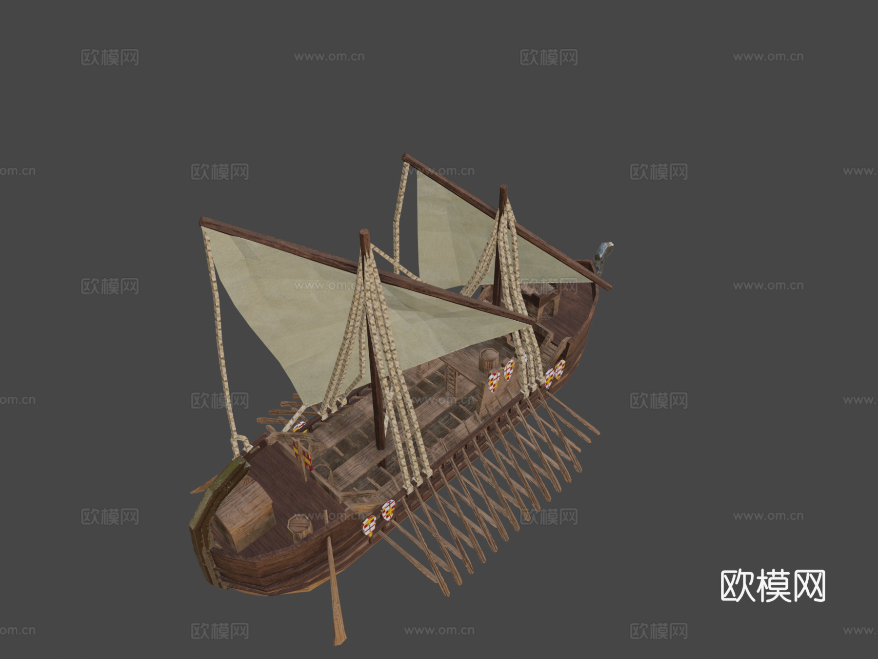 德罗蒙中世纪船su模型