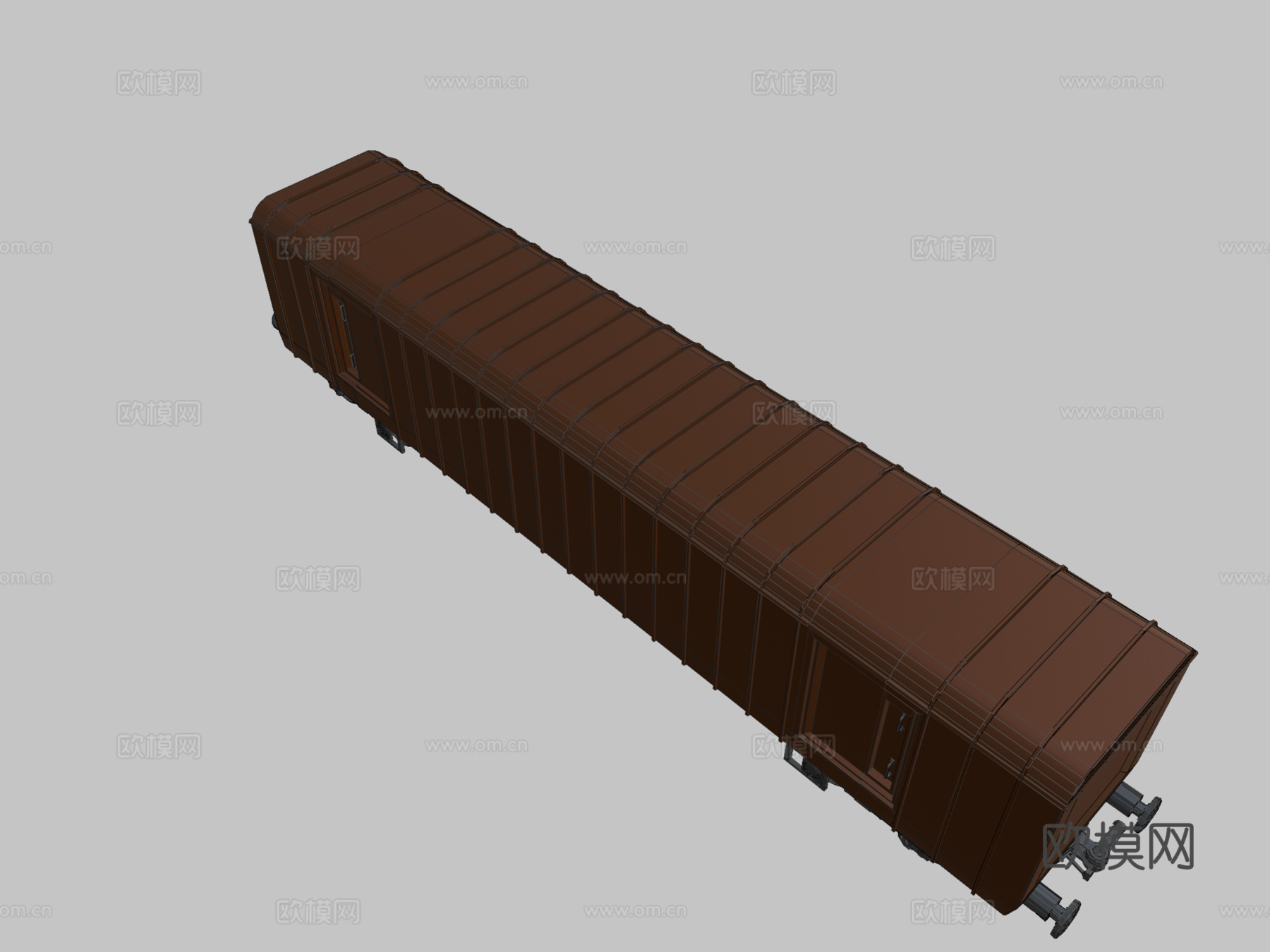 火车货运车厢su模型