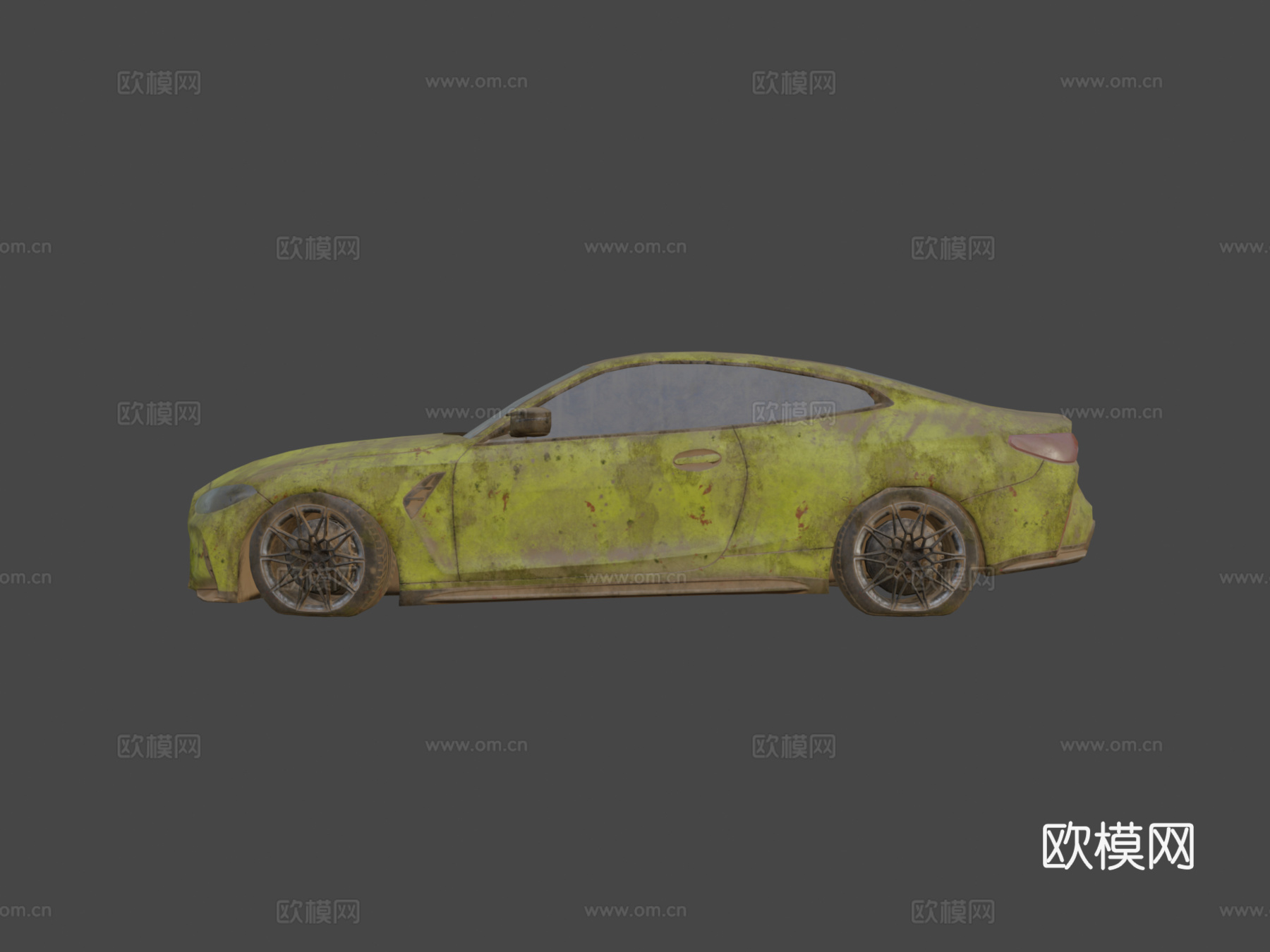 废弃汽车宝马M4双门轿跑su模型