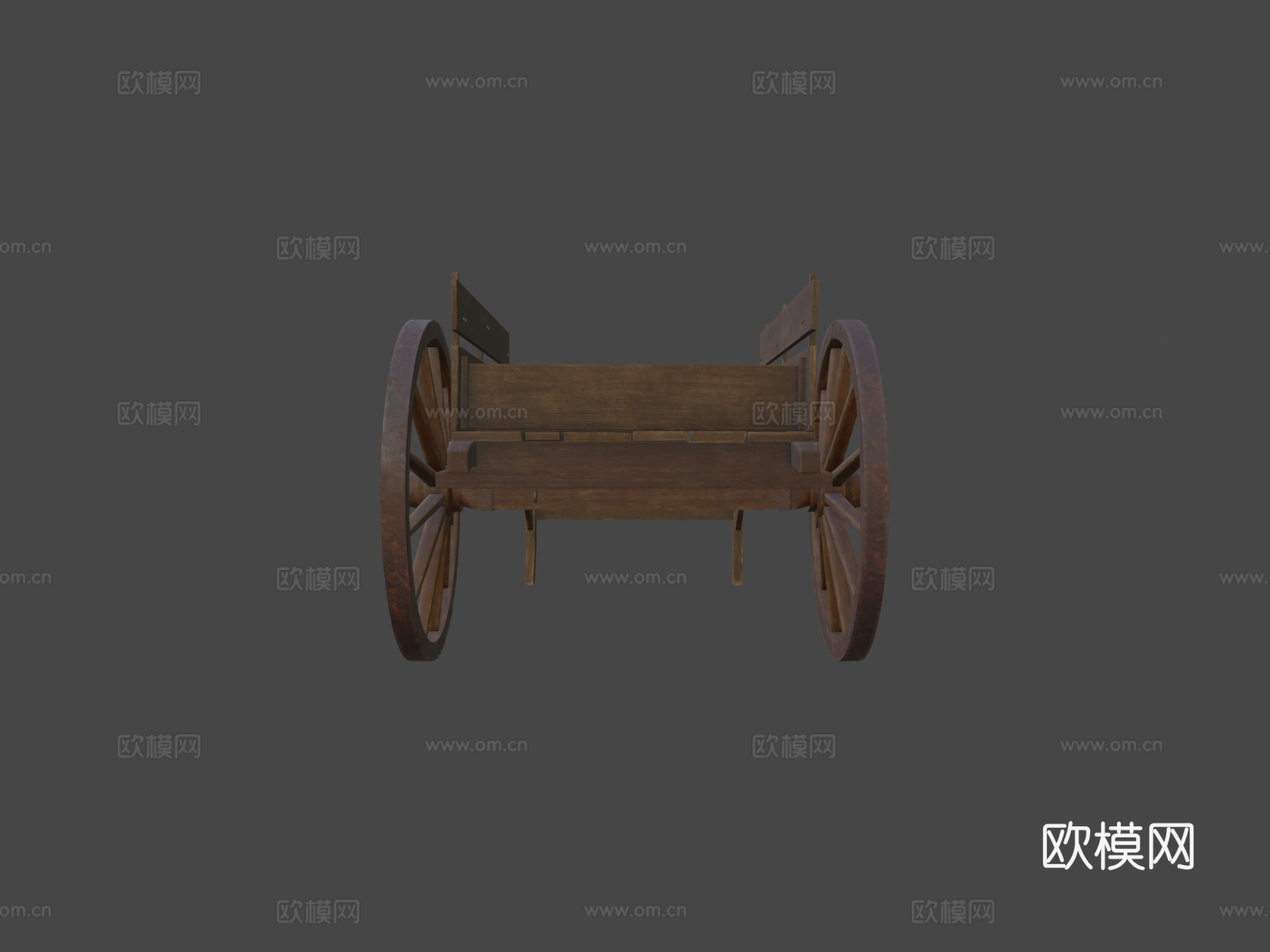 木制手推车su模型