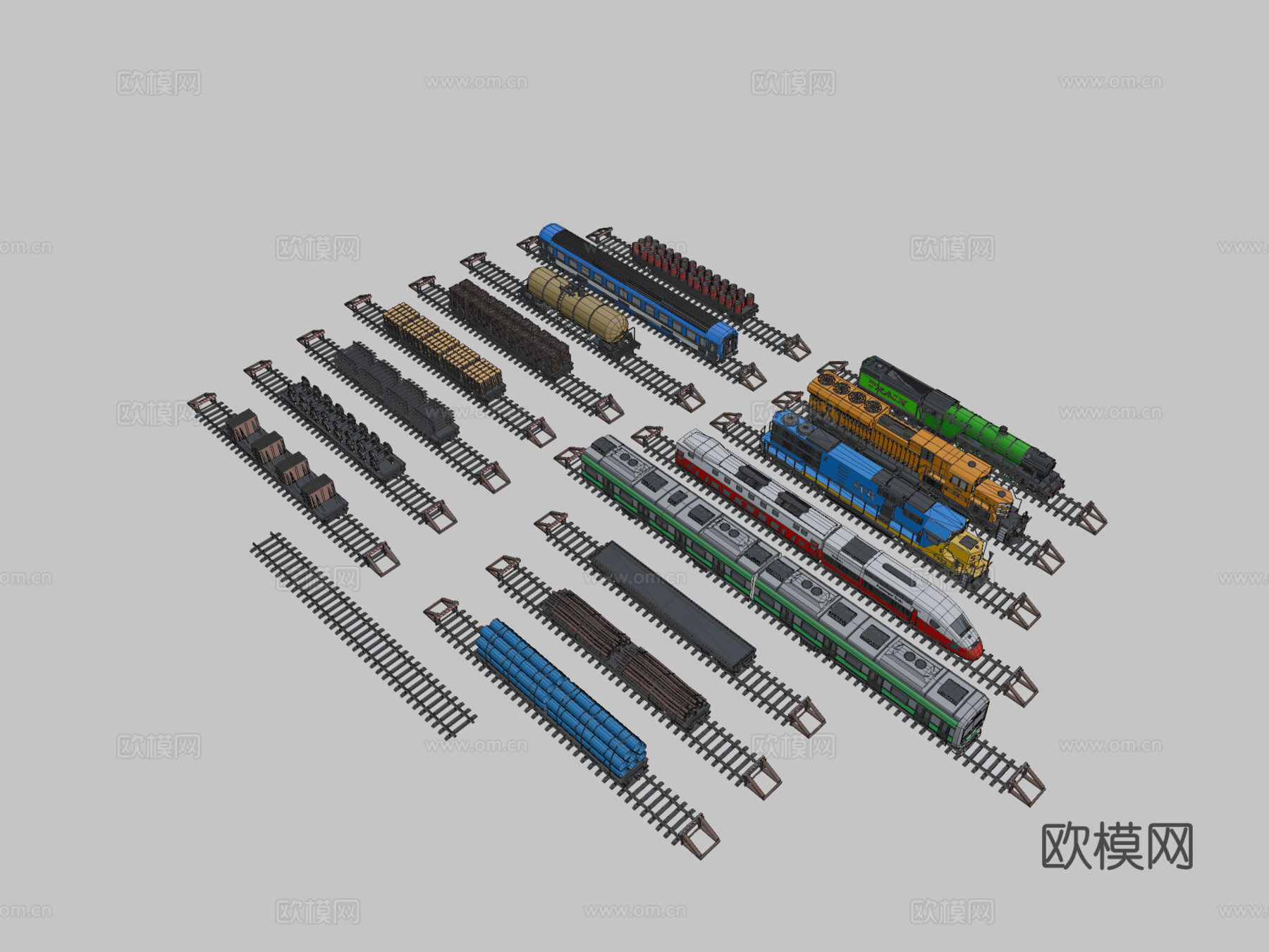 个火车模型仅在一个包中su模型