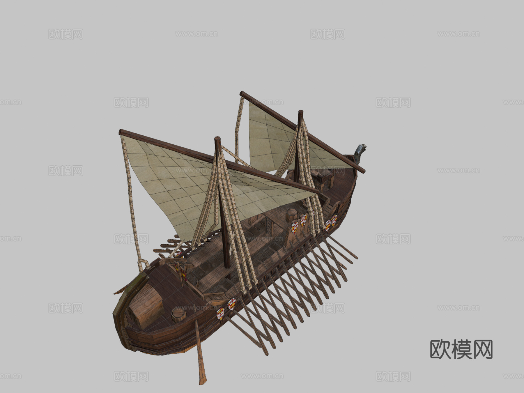 德罗蒙中世纪船su模型