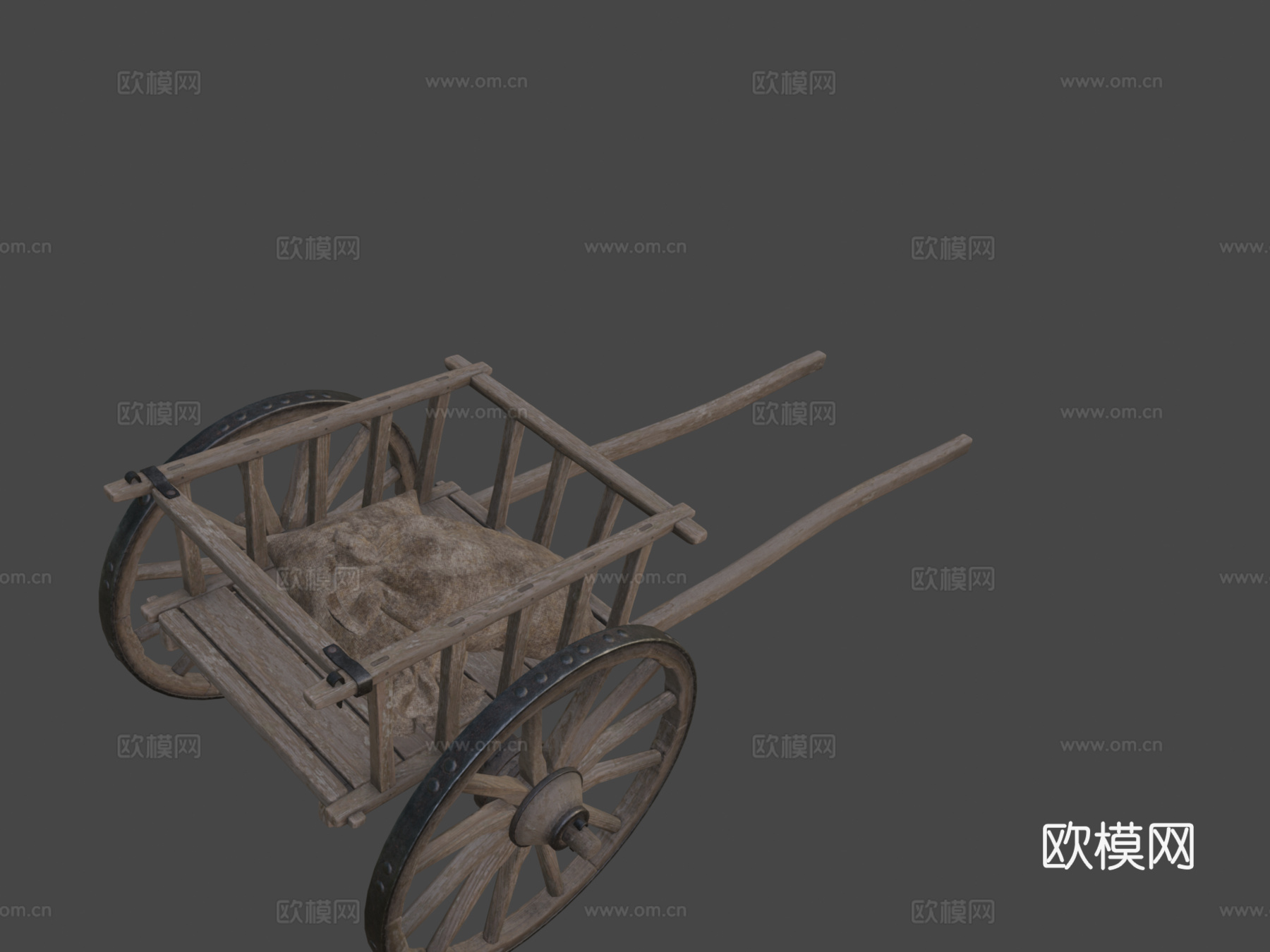 木制推车su模型