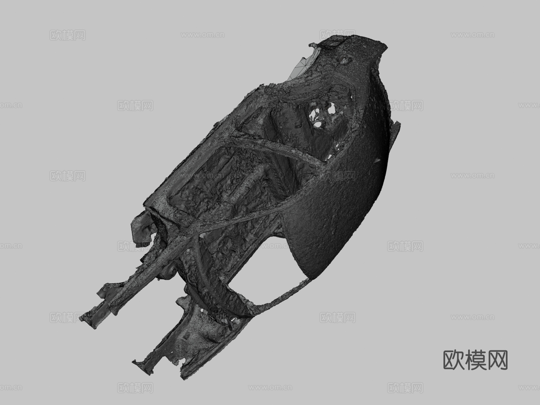 掏空汽车原始扫描su模型