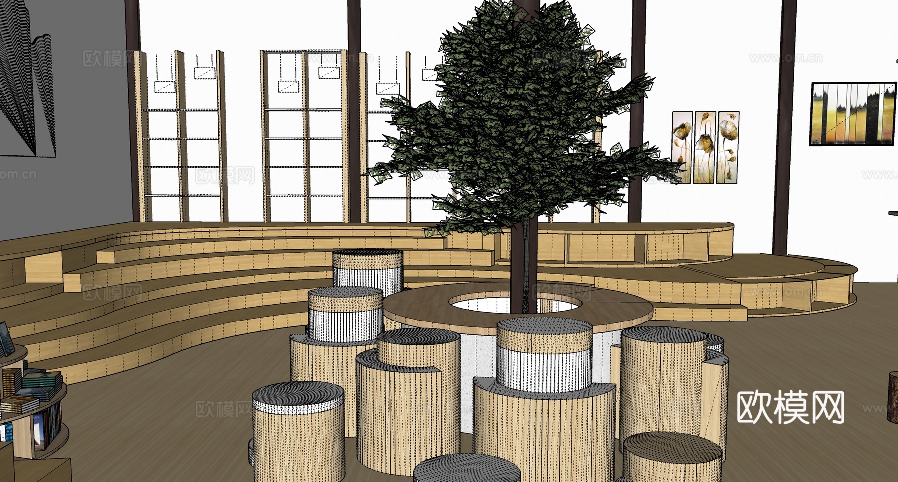 手工非遗文化展厅 木作展厅su模型