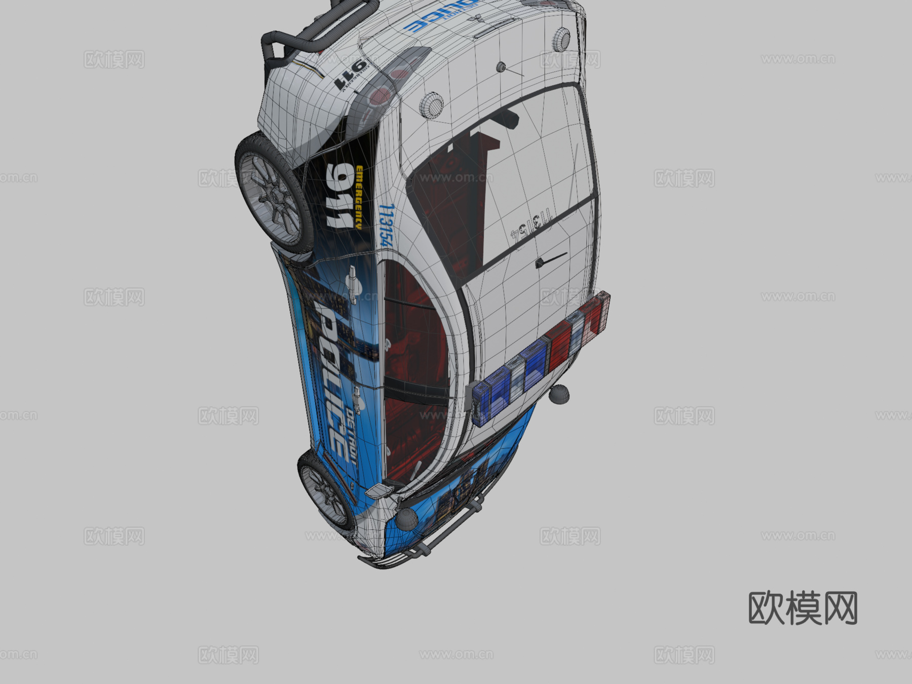 三菱蓝瑟Evolution底特律警车su模型