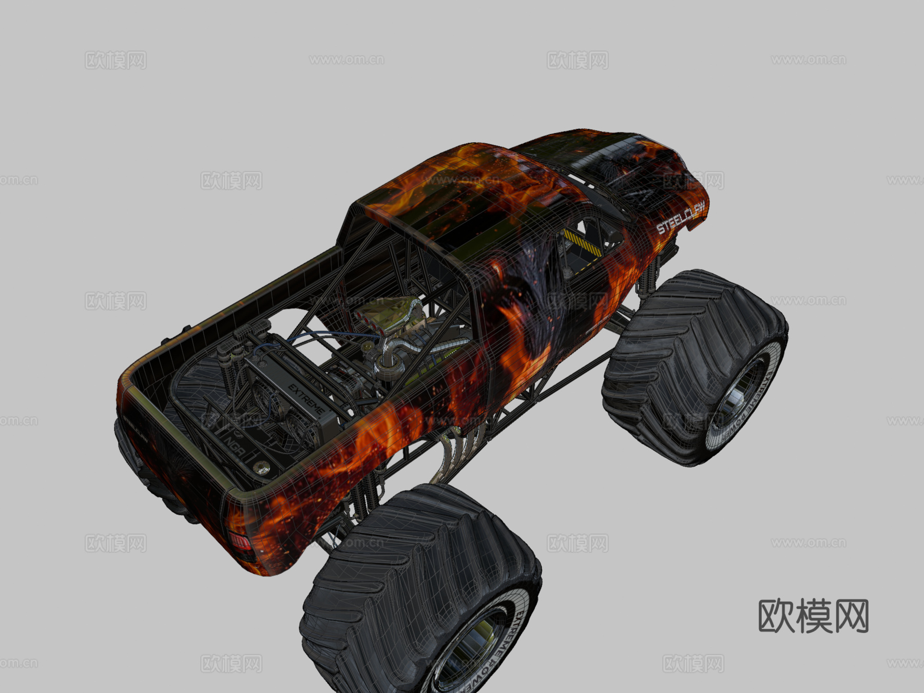 钢爪可驾驶怪物卡车丛游戏1su模型