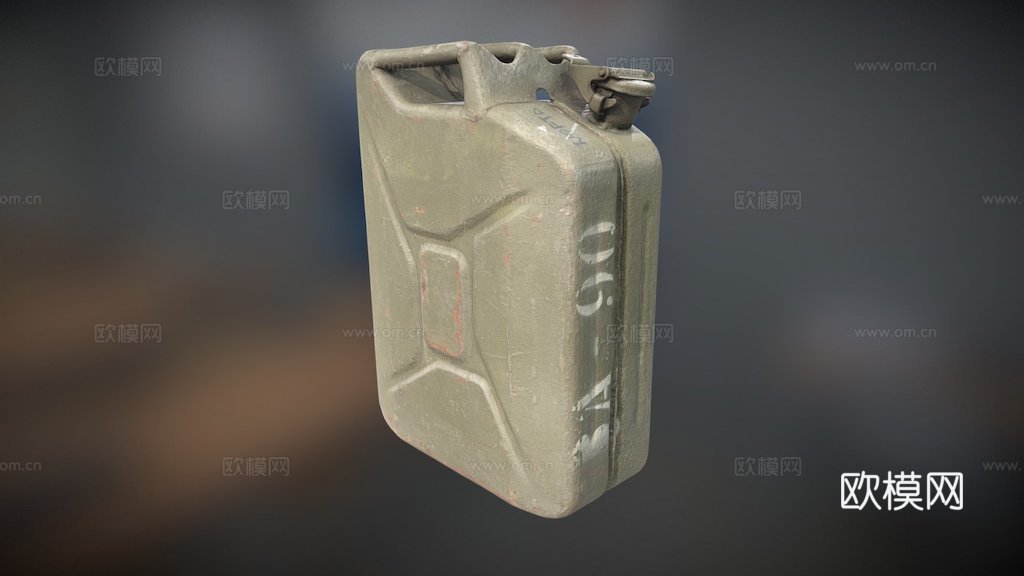 旧绿色金属柴油罐su模型