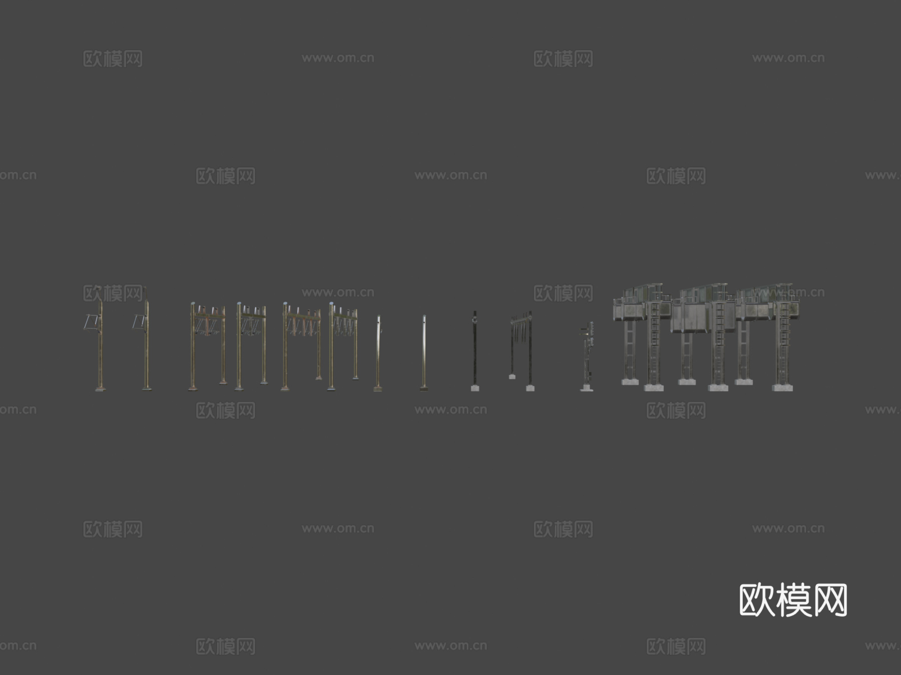 火车轨道铁路电力线集合su模型