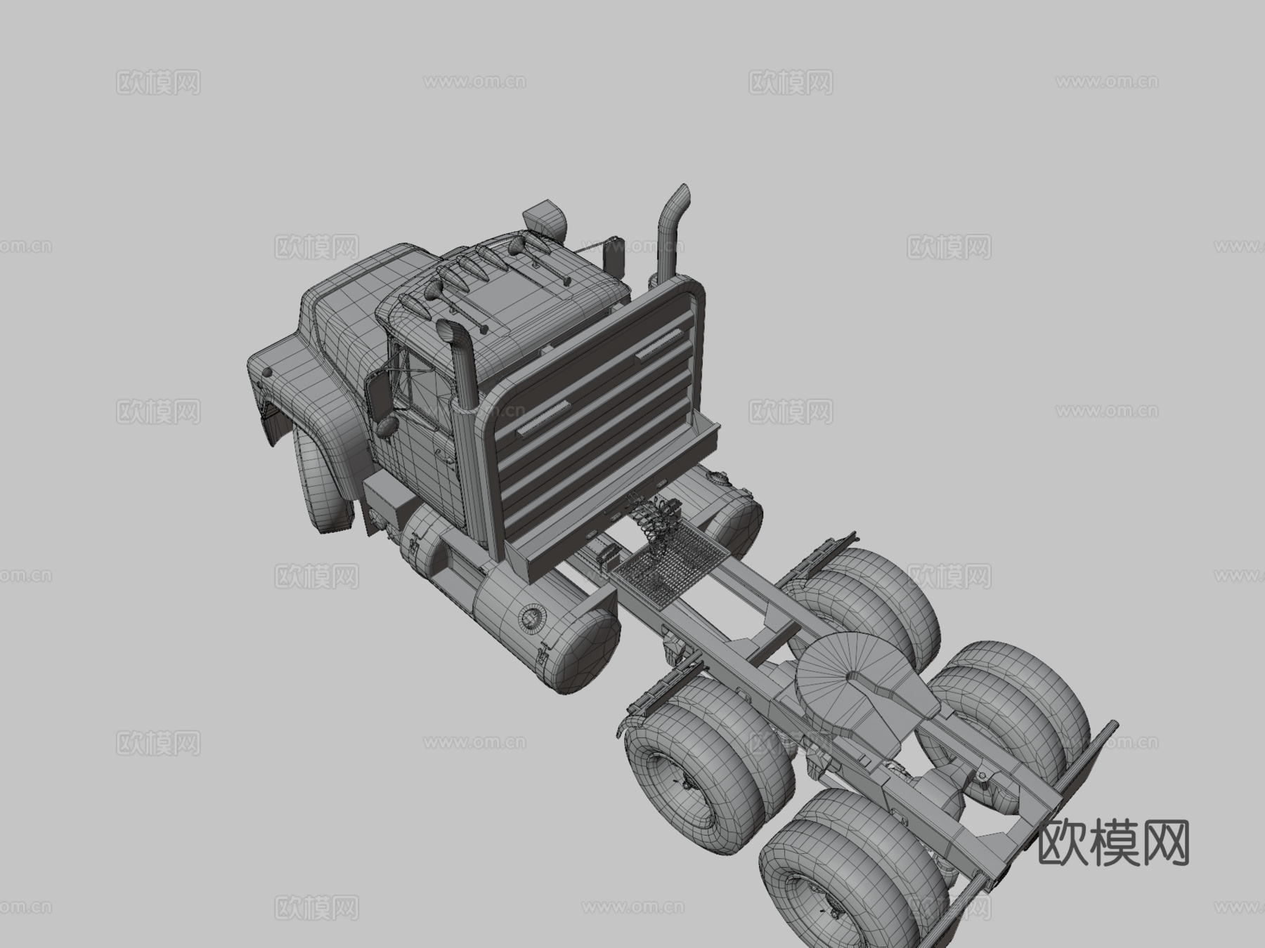 经典半挂卡车su模型