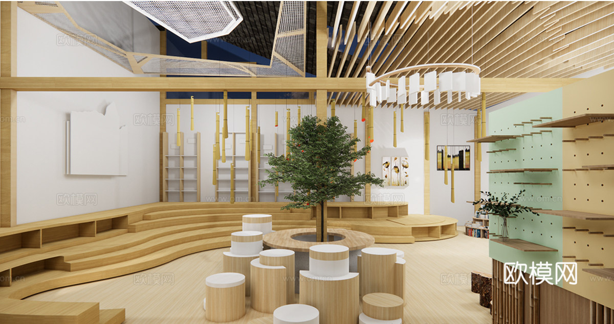 手工非遗文化展厅 木作展厅su模型