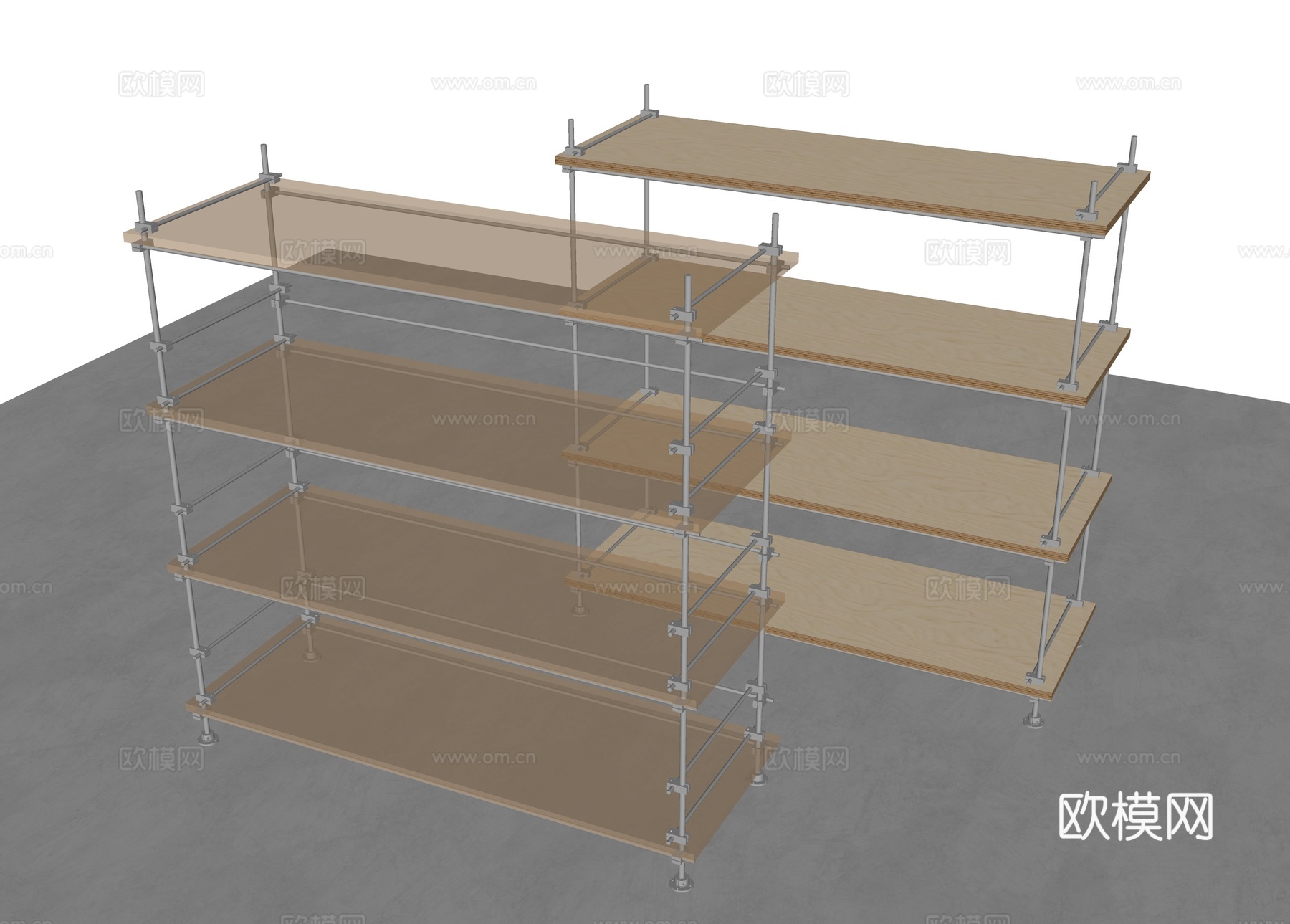 光轴书架 光轴置物架 不锈钢置物架 现代置物架 不锈钢光轴书su模型