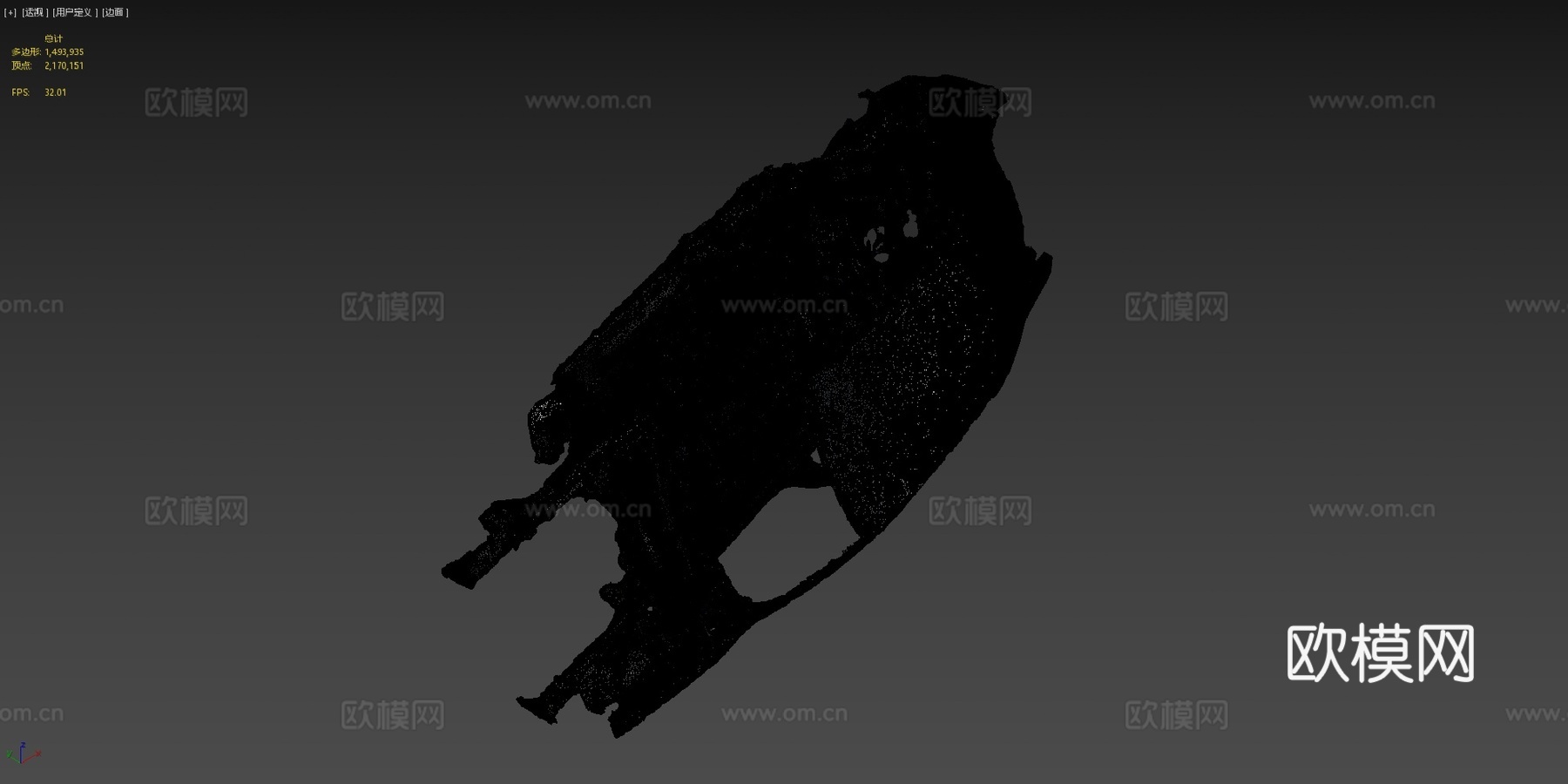 掏空汽车原始扫描su模型