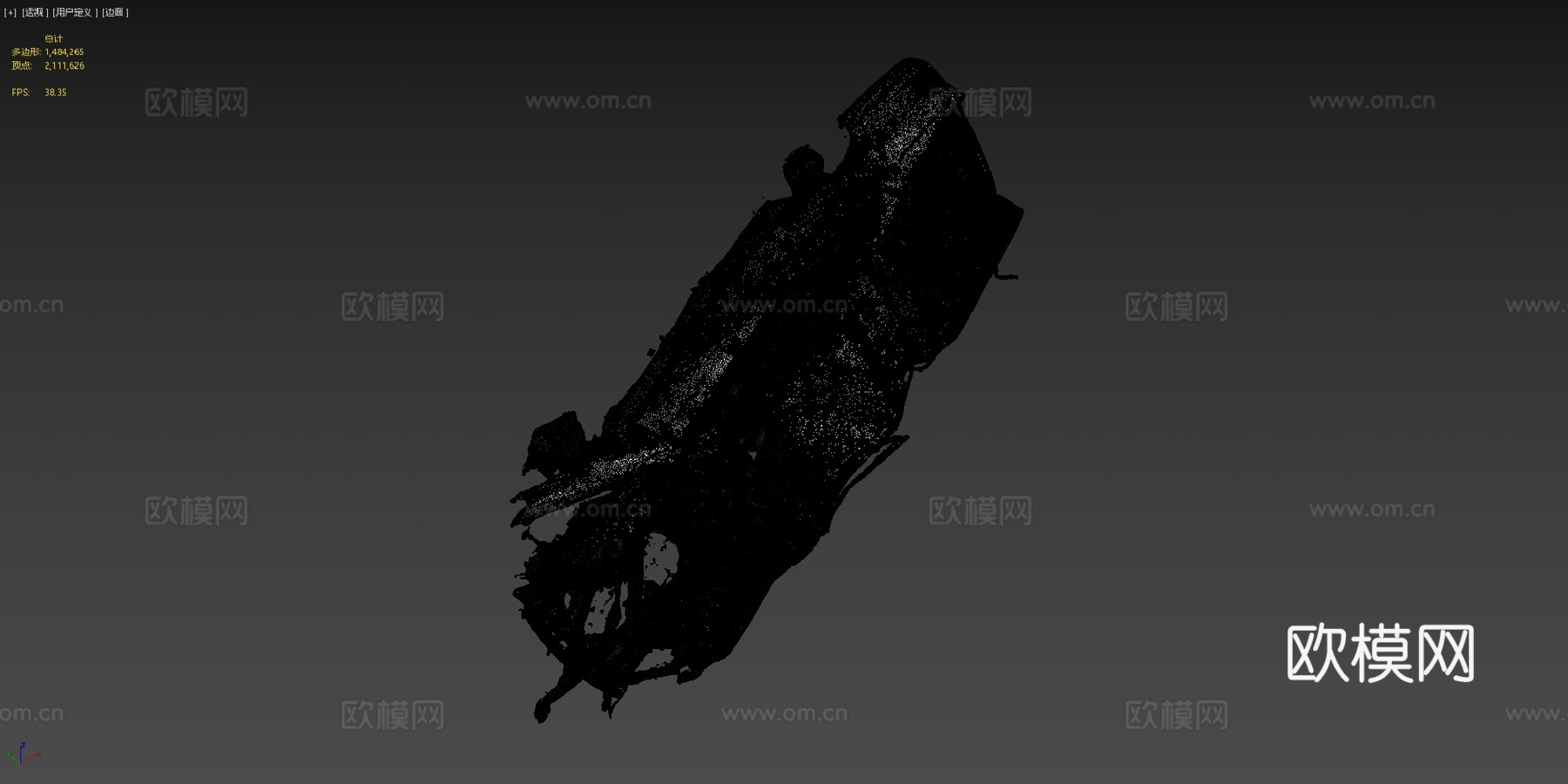 压碎汽车原始扫描su模型