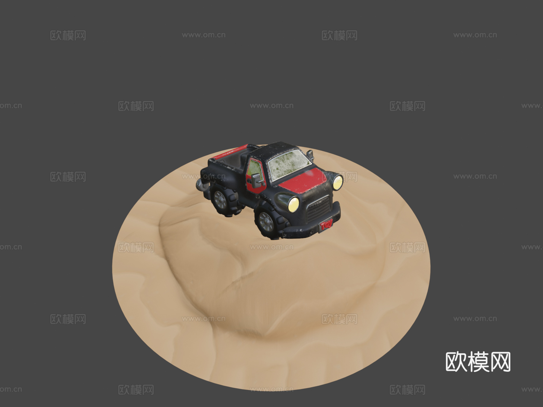 玩具皮卡车沙地更新su模型