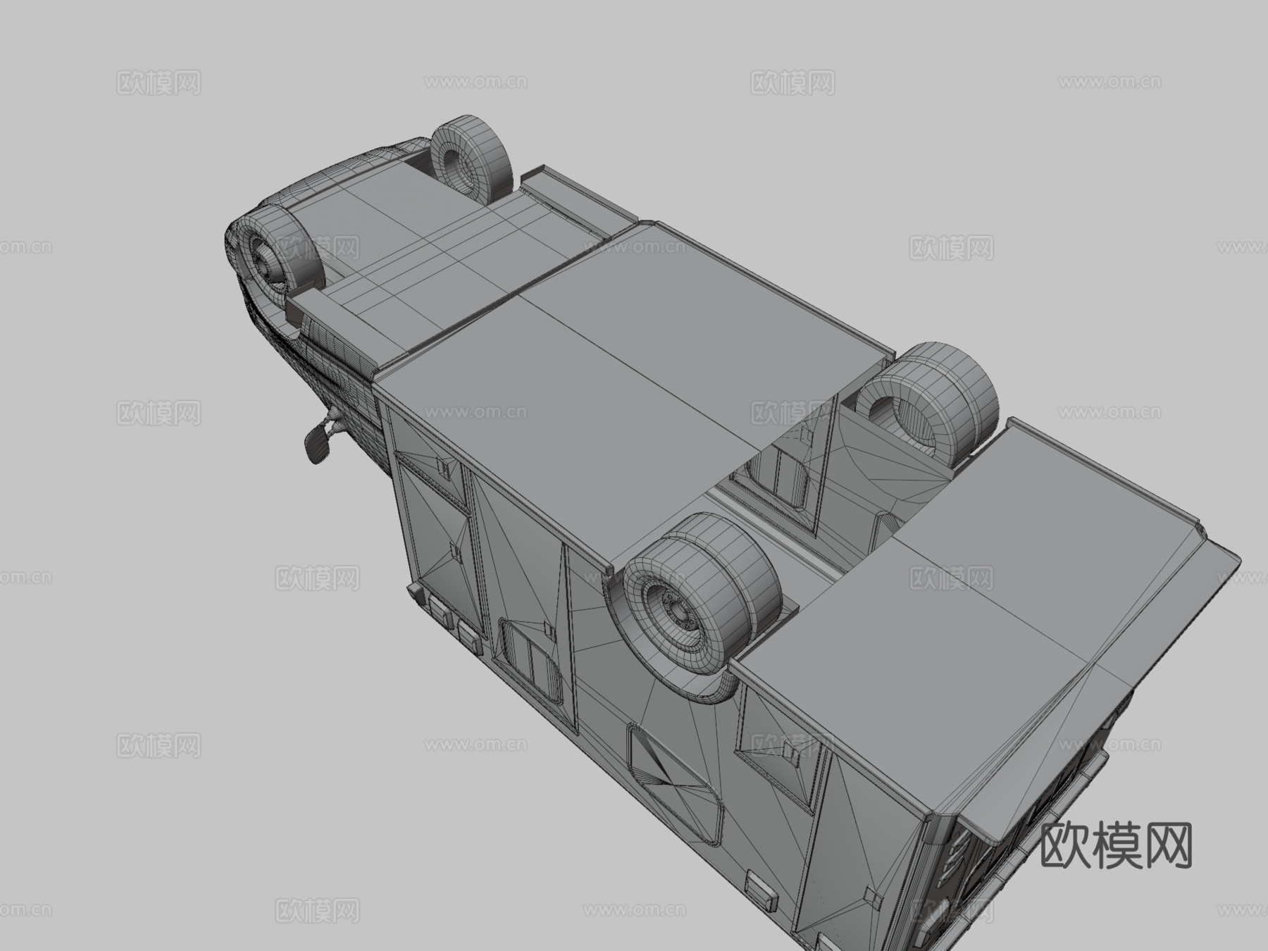 美国救护车低多边形su模型